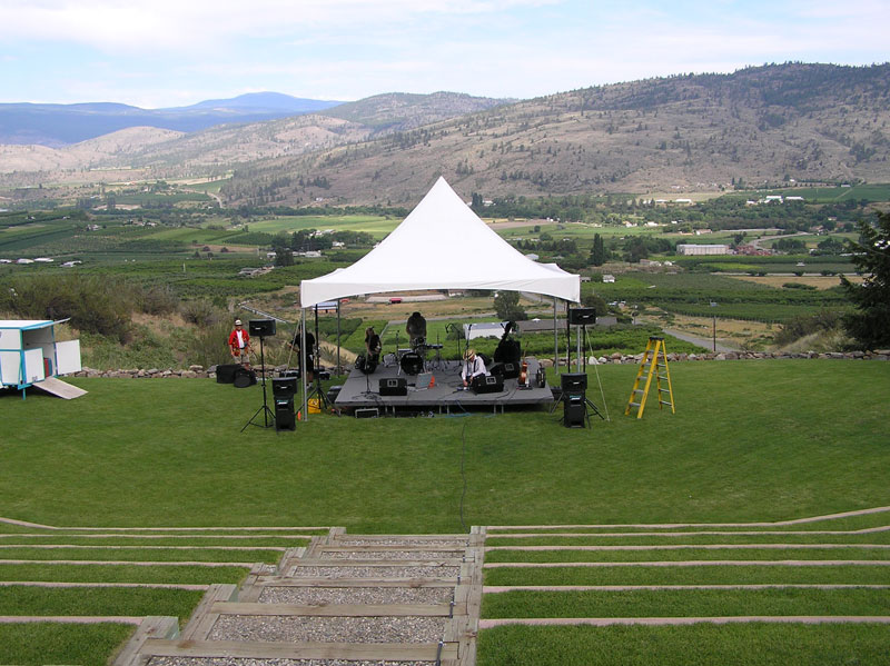 The concert stage at the Tinhorn Creek Winery in Oliver, BC